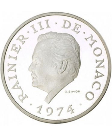 France 100 FRANCS ARGENT MONACO 1974 - ARGENT BE - MONNAIE DE PRESTIGE