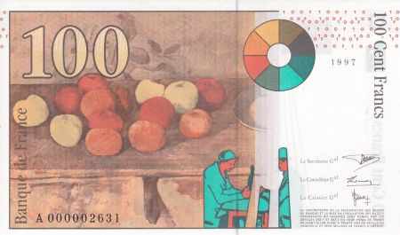 France 100 Francs Cézanne - 1997 - Petit n° A.000002631