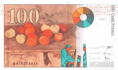 France 100 Francs Cezanne - 1997 - Série M-010 - SPL+