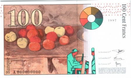 France 100 Francs Cézanne - 1997 Spécimen n° 2490