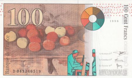 France 100 Francs Cezanne - 1998 - Série D. 043