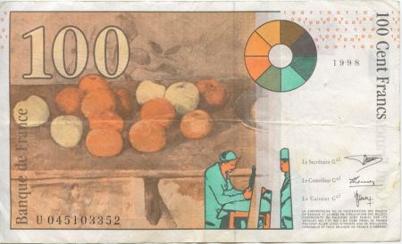 France 100 Francs Cézanne - TTB 1997 Séries diverses