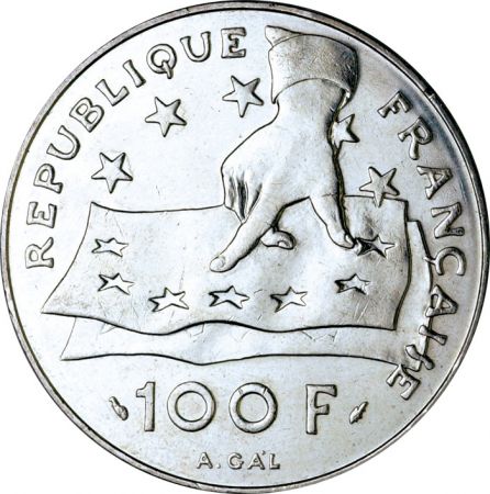 France 100 Francs Commémo. Descartes FRANCE 1991 (SUP)