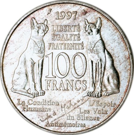 France 100 Francs Commémo. Malraux FRANCE 1997 (SUP)