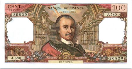 France 100 Francs Corneille - 01-07-1971 Série J.580