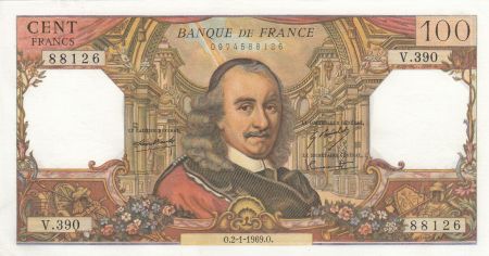 France 100 Francs Corneille - 02-01-1969 - Série V.390