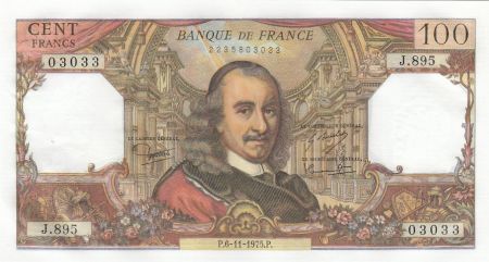 France 100 Francs Corneille - 06-11-1975 - Série J.895
