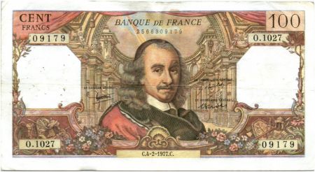 France 100 Francs Corneille - années 1964 à 1979 - TTB
