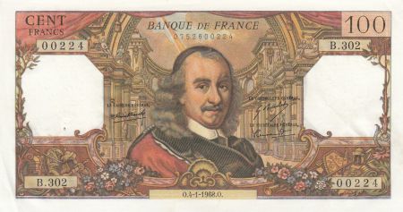 France 100 Francs Corneille 04-01-1968 - Série B.302