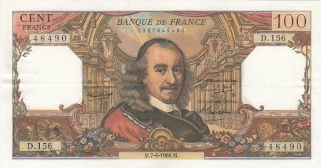 France 100 Francs Corneille 07-04-1966 - Série D.156