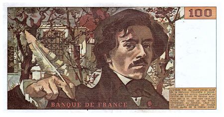 France 100 Francs Delacroix - 1978 - Série B.8 - Gros filigrane - Fay.69.01e