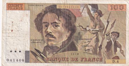 France 100 Francs Delacroix - 1978 - Série D.4 - Fay.68.04