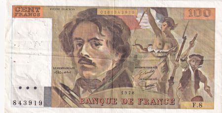 France 100 Francs Delacroix - 1978 - Série F.8 - Fay.69.1f