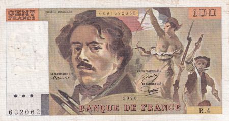 France 100 Francs Delacroix - 1978 - Série R.4 - Fay.69.1c