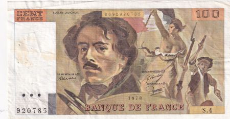 France 100 Francs Delacroix - 1978 - Série S.4 - Fay.69.1c