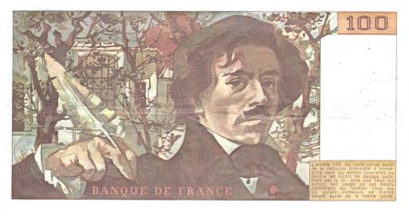 France 100 Francs Delacroix - 1978 Série A.8 - Grand filigrane - TTB