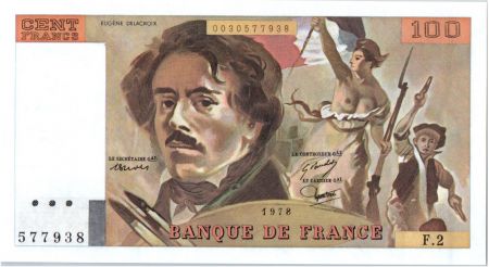 France 100 Francs Delacroix - 1978 Série F.2