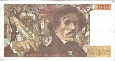 France 100 Francs Delacroix - 1978 Série J.3 - Non Hachuré - TB +