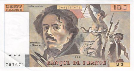 France 100 Francs Delacroix - 1978 Série M.3 - PSUP
