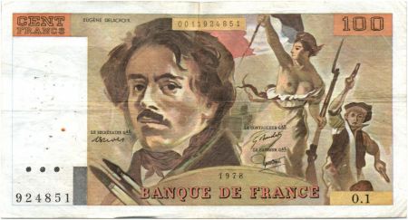 France 100 Francs Delacroix - 1978 Série O.1