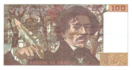 France 100 Francs Delacroix - 1978 Série O.8 - Grand filigrane - TTB