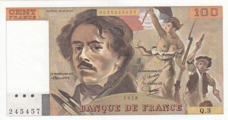 France 100 Francs Delacroix - 1978 Série Q.3