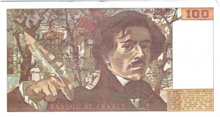 France 100 Francs Delacroix - 1978 Série T.2 - Non Hachuré - TTB