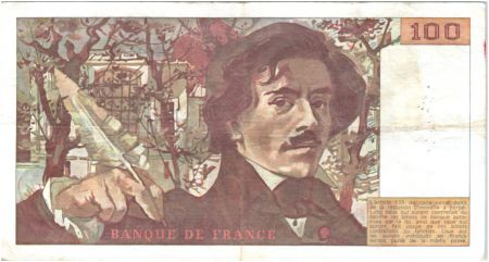 France 100 Francs Delacroix - 1978 Série V.2 - Non Hachuré - TB +