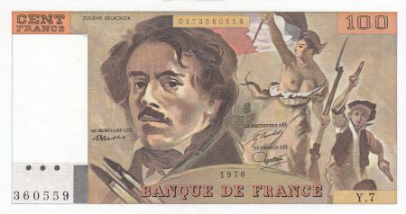 France 100 Francs Delacroix - 1978 Série Y.7