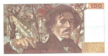 France 100 Francs Delacroix - 1978 TTB Hachuré