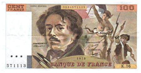 France 100 Francs Delacroix - 1979 TTB