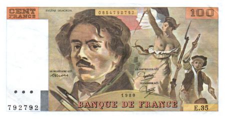 France 100 Francs Delacroix - 1980 Série E.35 - TTB+