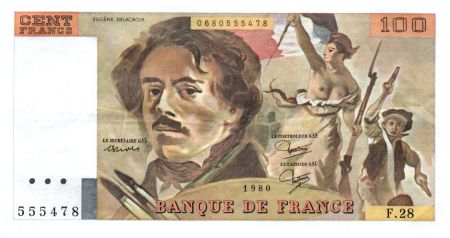 France 100 Francs Delacroix - 1980 Série F.28 - TTB+