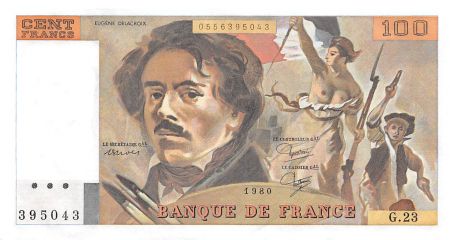 France 100 Francs Delacroix - 1980 Série G.23 - SUP