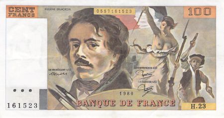 France 100 Francs Delacroix - 1980 Série H.23 - TTB+