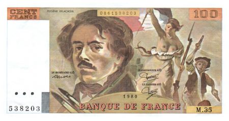 France 100 Francs Delacroix - 1980 Série M.35 - SUP