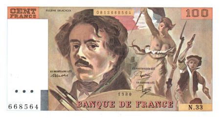 France 100 Francs Delacroix - 1980 Série N. 33
