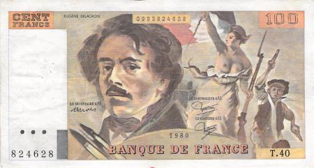 France 100 Francs Delacroix - 1980 Série T.40 - TB+