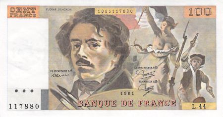 France 100 Francs Delacroix - 1981 Série L.44 - SUP