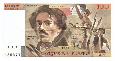 France 100 Francs Delacroix - 1982 - Série M.60 - Fay.69.06