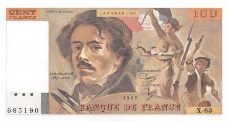 France 100 Francs Delacroix - 1982 Série X.63 - NEUF