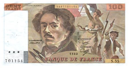 France 100 Francs Delacroix - 1982 TTB