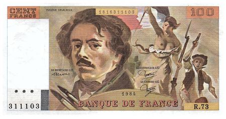 France 100 Francs Delacroix - 1984 - Série R.73 - Fay.69.08a