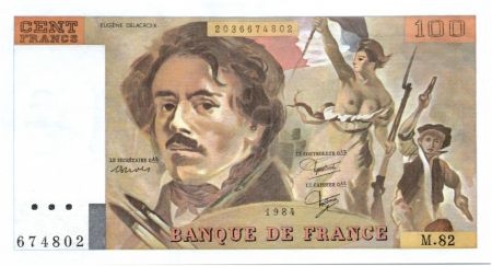France 100 Francs Delacroix - 1984 M.82