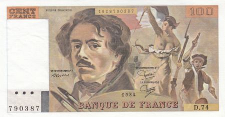 France 100 Francs Delacroix - 1984 Série D.74