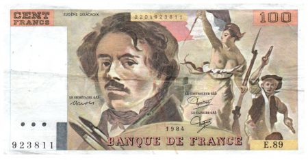 France 100 Francs Delacroix - 1984 Série E.89 - TTB