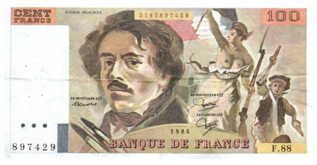 France 100 Francs Delacroix - 1984 Série F.88 - TTB