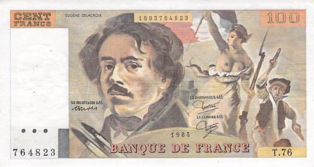 France 100 Francs Delacroix - 1984 Série T.76 - TTB