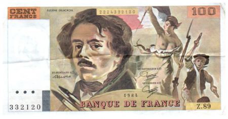France 100 Francs Delacroix - 1984 Série Z.89 - TTB