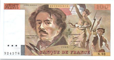France 100 Francs Delacroix - 1985 Série N.93